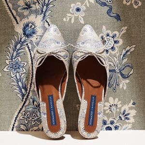 Margaux x Schumacher Champagne Toile Ballet Mule | EU 36.5 / 6.5 | NWOT